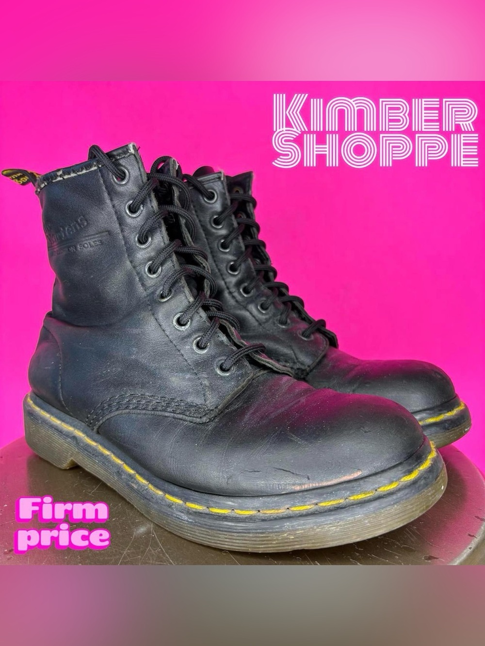Dr. Martens Black Leather Lace-Up Boot US 7 UK 5 EU 38